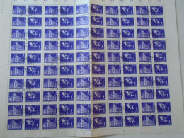 ZA484.17  ROMANIA   Sheet With   100 Stamps 1 Leu  PORTO  Postage Due - Cancel Bucuresti    1973 - Andere & Zonder Classificatie