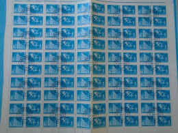 ZA484.21  ROMANIA   Sheet With   100 Stamps 5b  PORTO  Postage Due - Cancel Bucuresti    1973 - Altri & Non Classificati