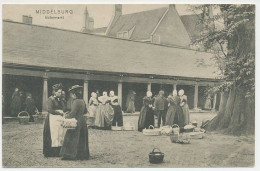 02- Prentbriefkaart Middelburg 1909 - Botermarkt - Kleinrondstempel Biezelinge - Middelburg