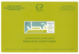 QATAR NEW STAMPS ISSUE BULLETIN / BROCHURE / POSTAL NOTICE - 2013 WORLD SOCIAL SECURITY FORUM - Qatar