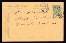 DDFF 462 - Entier Pellens MALINES 1913 Vers T2R GRIMBERGHEN - Vers COBA 15 EUR (s/TP Détaché) - Briefkaarten 1909-1934