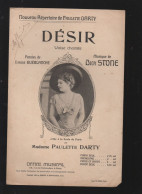 Partition "petit Format"  (ancienne) Paulette DARTY   DESIR   1909    (M6219 /L) - Sonstige & Ohne Zuordnung