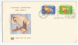 ONU ECA NEW YORK FDC Premier Jour Poste 92 Commission économique Pour L'Afrique  Timbre N° 96 Et 95 - Storia Postale