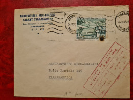 LETTRE 1959 TANANARIVE MANUFACTURES KISO DRAZANA PARAKY TSARASAOTRA CACHET ROUGE SEMAINE DE L'ARBRE - Sonstige & Ohne Zuordnung