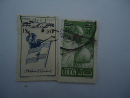 LEBANON LIBAN  2  USED STAMPS OVERPRINT - Liban