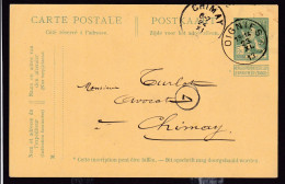 DDFF 467 - Entier Pellens T2R OIGNIES 1913 Vers CHIMAY - COBA 15 EUR (s/TP Détaché) - Briefkaarten 1909-1934