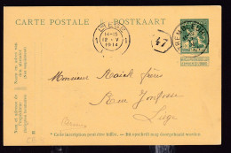 DDFF 473 - Entier Pellens T2R TREMBLEUR 1914 Vers Fabricant D'Armes Raick à LIEGE - COBA 8 EUR (s/TP Détaché) - Postkarten 1909-1934