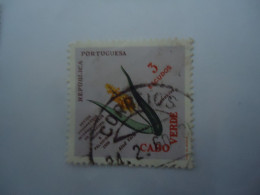 CABO VERDE  USED   STAMPS  FLOWERS CACTUS WITH POSTMARK - Cap Vert