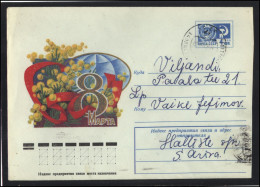 RUSSIA USSR Stationery USED ESTONIA AMBL 1363 HALLISTE International Women Day Flowers - Unclassified