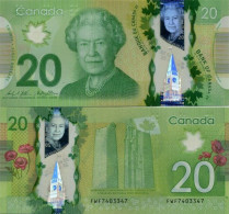 CANADA 20 Dollars 2012 (2015) UNC, P-108 Polymer - Kanada