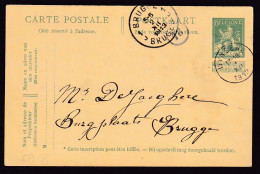 DDFF 478 - Entier Pellens T2R WYNGENE 1913 Vers BRUGGE ( Facteur 18) - COBA 8 EUR (s/TP Détaché) - Cartes Postales 1909-1934