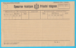 TELEGRAM - Kingdom Of Yugoslavia Old Pre-WW2 Telegramm * Télégramme Telegramm Telegramma Yougoslavie Jugoslavia - Sonstige & Ohne Zuordnung