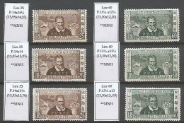 Italy 1954 Marco Polo - Emissione Cpl Issue By Perforations MNH ** Completa Nelle Varie Dentellature - Vollständige Jahrgänge