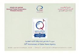 QATAR NEW STAMPS ISSUE BULLETIN / BROCHURE / POSTAL NOTICE - 2010 ANNIVERSARY OF QATAR NEWS AGENCY QNA, MEDIA TV - Qatar