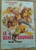 AFFICHE CINEMA ORIGINALE FILM LE SEXE SAUVAGE PAUL CARR JAMESON 1972 TBE DESSIN EROTISME FEMME NUE - Affiches & Posters