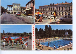 L'ISLE JOURDAIN L'AVENUE DE TOULOUSEL'HOTEL DE VILLE LES MAJORETTES LA PISCINE 1974 - Sonstige & Ohne Zuordnung