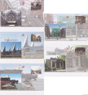 België 2010 - OBP:BK 196/200, Postcard - XX - Then And Now - Geïllustreerde Briefkaarten (1971-2014) [BK]