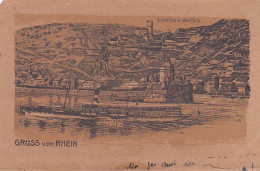 Allemagne--1919--Gruss Vom Rhein ....Gutenfels U Die Pfalz  ( Bateau) - Autres & Non Classés