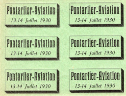 Pontarlier Aviation - Meeting Du 13/14 Juillet 1930 - Bloc De 6 Vignettes Gommé - Luftfahrt