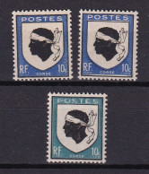 D 749 / N° 755 VARIETE 3 TIMBRES SANS SIGNATURE / BLEU DECALE / POSTE SURENCRAGE  NEUF** - Nuovi