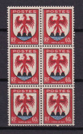 D 749 / N° 758 VARIETE VAGUE DOUBLE BLOC DE 6 NEUF** - Unused Stamps