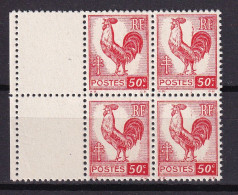 D 749 / N° 633 VARIETE TACHE QUEUE DU COQ BLOC DE 4 NEUF** - Unused Stamps