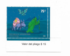 ARGENTINA 2002 CHRISTMAS ESCAPE FROM EGYPT ANGEL RELIGION 1 VALUE MINT NH - Unused Stamps