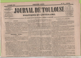 JOURNAL DE TOULOUSE 22 03 1841 - ROMAINVILLE - METEORE CHANTELOUP 50 - ANGLETERRE Vs U.S.A. - COMANCHES - GRENELLE - 1800 - 1849