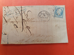 Napoléon 20ct Sur Lettre Avec Texte De Paris Pour Le Havre En 1866 - Ref  2924 - 1849-1876: Classic Period