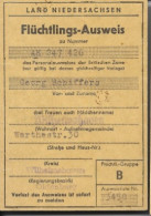 Ausweis - Carte D'identité De Réfugié 1949 (G. Schiffers) Flüchtlingsausweis Wilhelmshaven, Land Niedersachsen - Documents Historiques