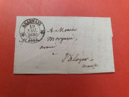 Cad De Beauvais Avec Fleurons Sur Lettre Avec Texte Pour Valognes En 1830 - Ref  2932 - 1801-1848: Precursori XIX