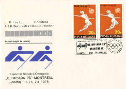 131  Aviron, Jeux Olympiques De 1976 - Summer Olympics Montreal, Rowing : Pictorial Cancel From Bucharest - Canottaggio