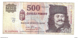 *hungary 500  Forint 2011   196d - Hongrie