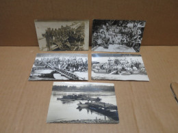 PONTONNIERS Ensemble De 5 Cartes Photos Groupes De Pontonniers Gros Plans - Regiments