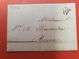 Marque Postale De Paris Sur Lettre Avec Texte Pour Rouen En 1824 - Ref  2938 - 1801-1848: Précurseurs XIX