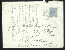 PAYS BAS 1891: LSC De Oolijnsplaat  Pour Zuidland - Storia Postale