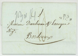 85 NICE 1815 Pour Bordeaux - 1792-1815 : Departamentos Conquistados