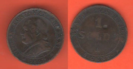 Stato Pontificio 1 SOLDO 1867 Pope Pius IX° Papal State Copper Coin - Vatican