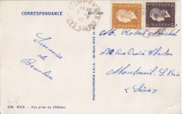 CP "Nice" Obl. Beaulieu S/ Mer Le 3/9/45 Sur 30c Et 70c Dulac N° 683, 687 (tarif Du 1/3/45) Pour Montreuil - 1944-45 Marianne De Dulac