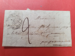 Cad De Noyon Avec Double Fleurons Sur Lettre Avec Texte Pour Péronne En 1842 - Ref  2951 - 1801-1848: Precursores XIX