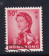 Hong Kong: 1962/73   QE II     SG203      50c   Scarlet   Used - Gebruikt