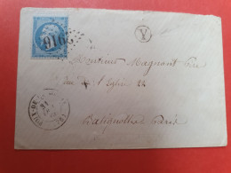 Cad De Poix De La Somme + Cachet De Facteur Y Sur Enveloppe Pour Paris En 1866 - Ref  2959 - 1849-1876: Klassik