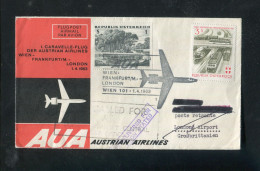 "OESTERREICH" 1963, AUA-Caravelle-Erstflugbrief "Wien-London" (5347) - Erst- U. Sonderflugbriefe