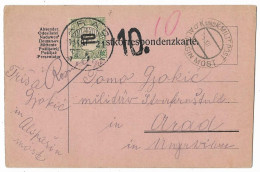 Romania Bosnia Alipasin Most 1914 Arad Hungary Postage Due Charged On Arrival - Segnatasse