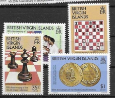 BVI Chess And Coins Set Mnh ** 16 Euros 1984 - British Virgin Islands