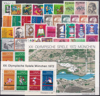 DEUTSCHLAND 1972 Mi-Nr. 710-52 Jahrgang/year Set ** MNH - Jahressammlungen