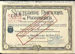 Title Of 1 Share Of National Match Society From 1926. Founding Title. Tax Stamp $25. Matches. Tobacco. Streichhölzer. - Industrie