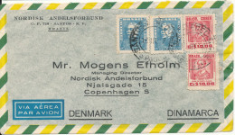 Brazil Air Mail Cover Sent To Denmark - Airmail