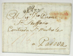 87 GENES Genova Pour Padova PORT-PAYE GENES 87 En 1809 - 1792-1815: Départements Conquis