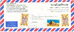 Egypt Air Mail Cover Sent To Denmark 24-2-1987 - Posta Aerea